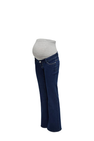 high waist zwangerschaps flared jeans dark blue denim