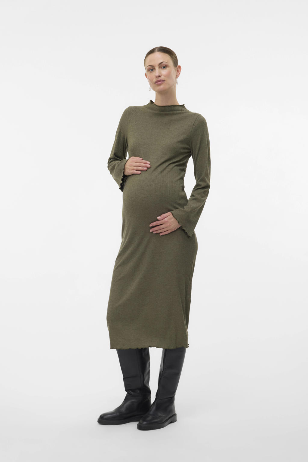 MAMALICIOUS zwangerschaps midi jurk groen