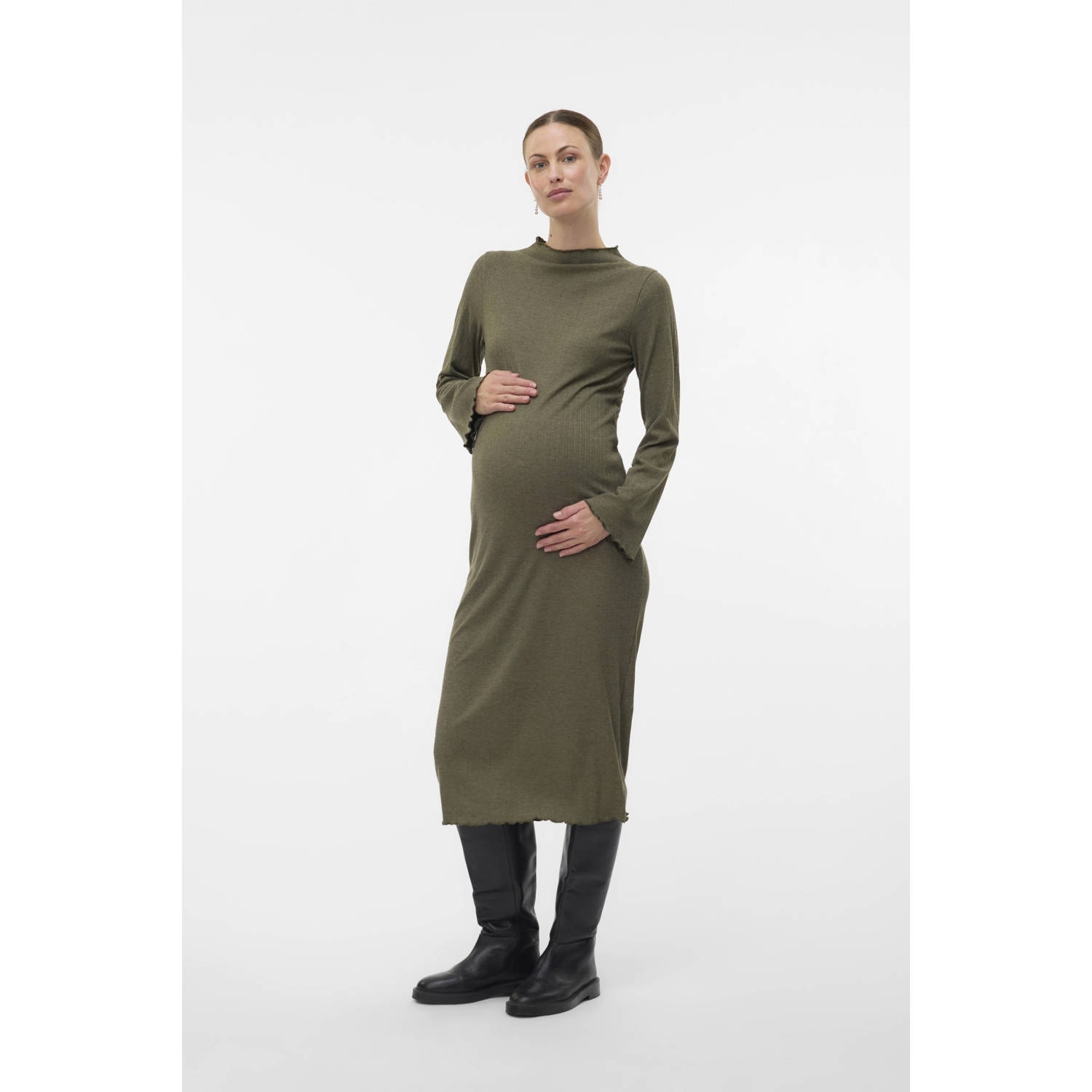 MAMALICIOUS zwangerschaps midi jurk groen