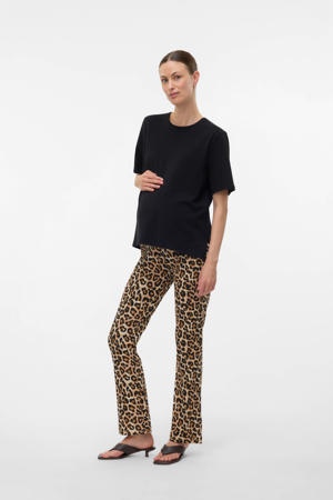 flared high waist zwangerschaps legging bruin