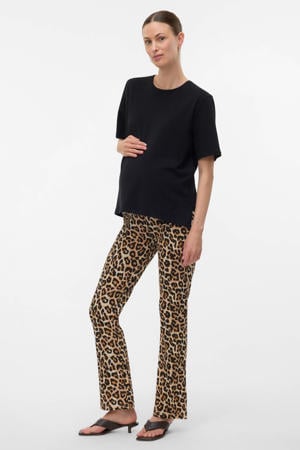 flared high waist zwangerschaps legging bruin
