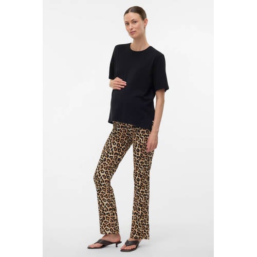 MAMALICIOUS flared high waist zwangerschaps legging bruin afbeelding
