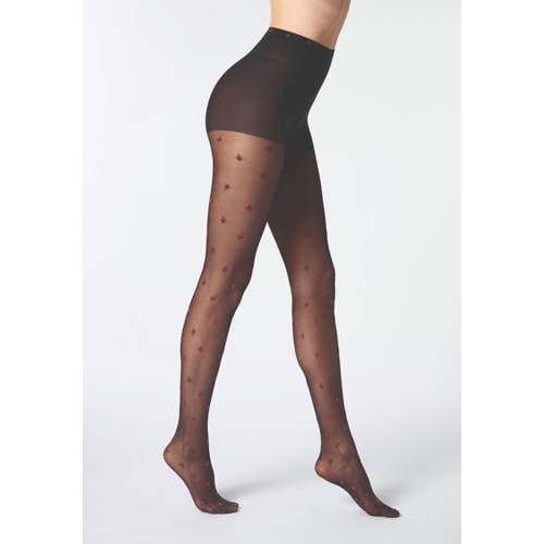 Oroblu panty met bloemenprint 30 denier zwart afbeelding