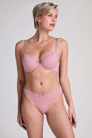 string Lola met ribstructuur oudroze