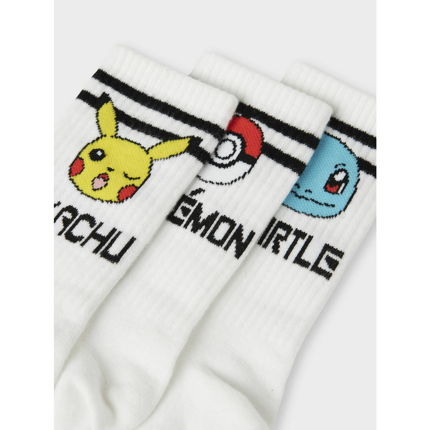 NAME IT KIDS Pokemon sokken set van 3 wit