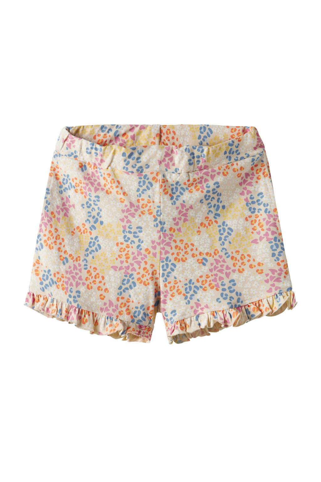 Zalmkleurige meisjes NAME IT KIDS regular casual short van stretchkatoen met elastische tailleband