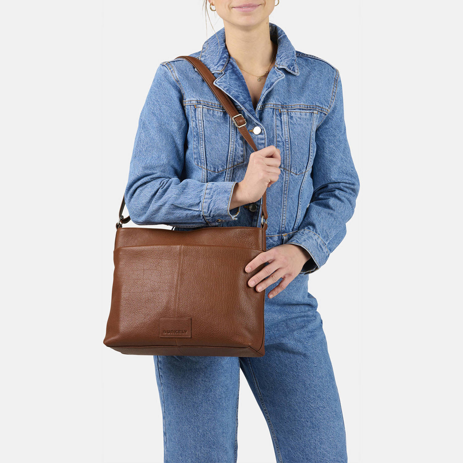BURKELY leren crossbody tas Soft Skylar bruin
