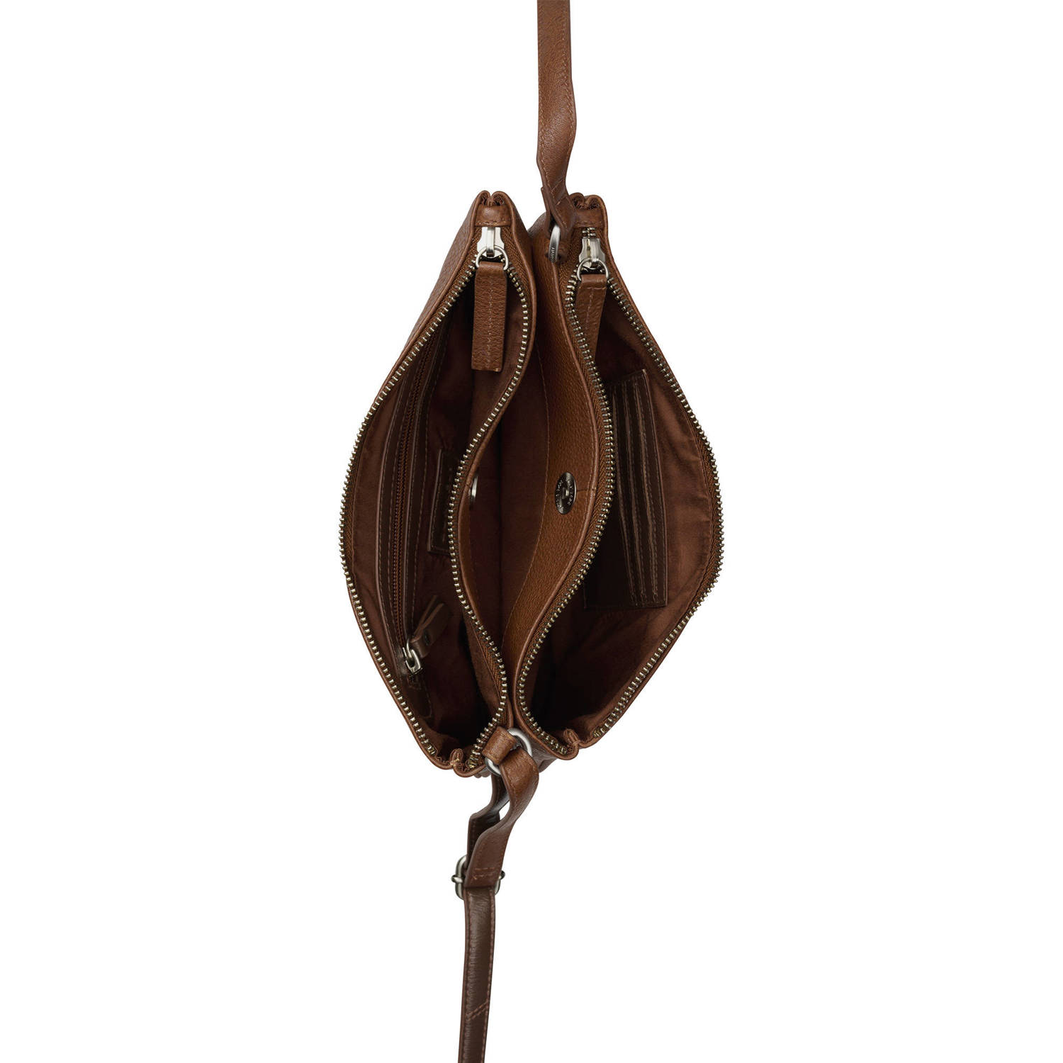 BURKELY leren crossbody tas Soft Skylar bruin