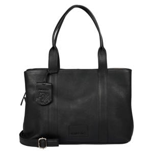 leren handtas met laptopvak Soft Skylar zwart