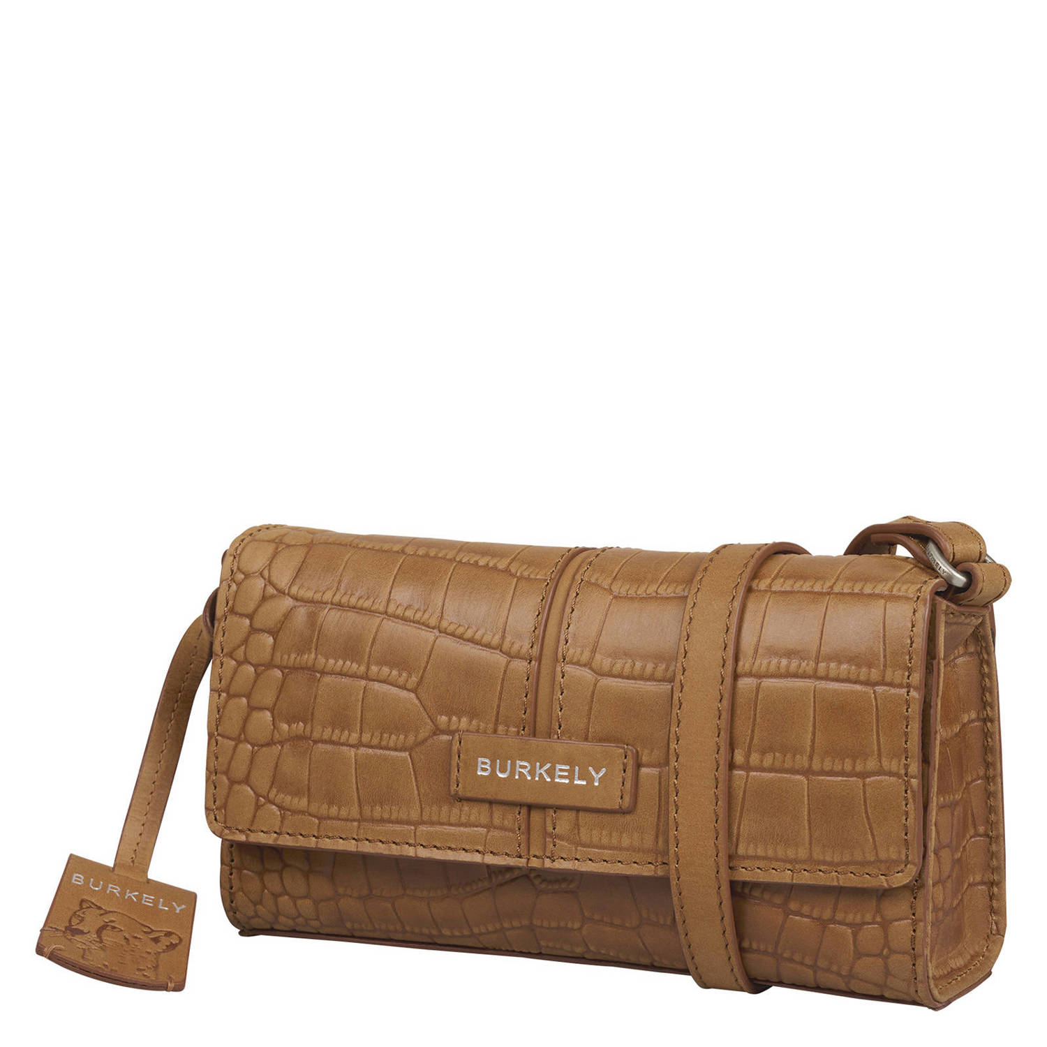 BURKELY leren crossbody tas Cool Colbie cognac