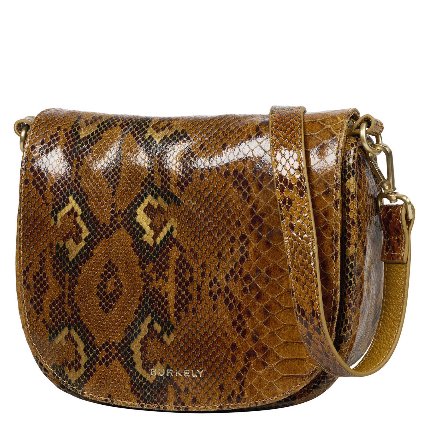 BURKELY leren crossbody tas Vintage Veda oker