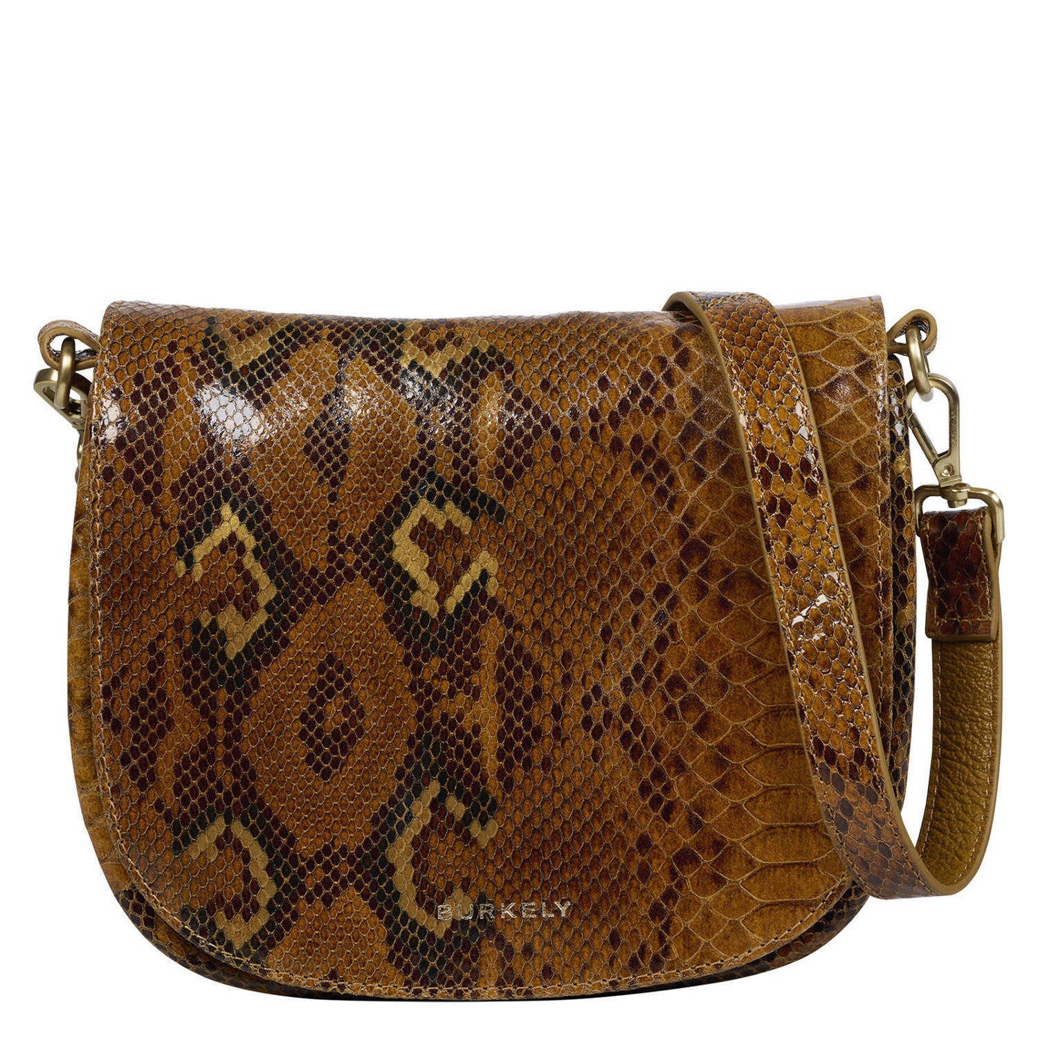 BURKELY leren crossbody tas Vintage Veda oker
