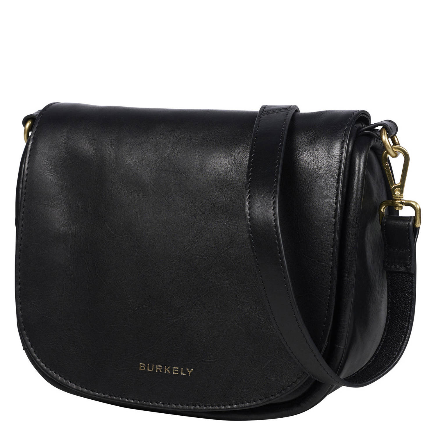 BURKELY leren crossbody tas Vintage Veda zwart