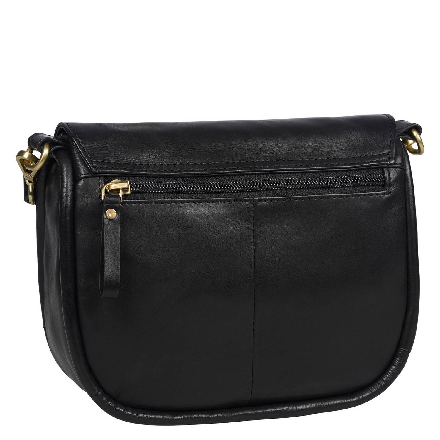 BURKELY leren crossbody tas Vintage Veda zwart