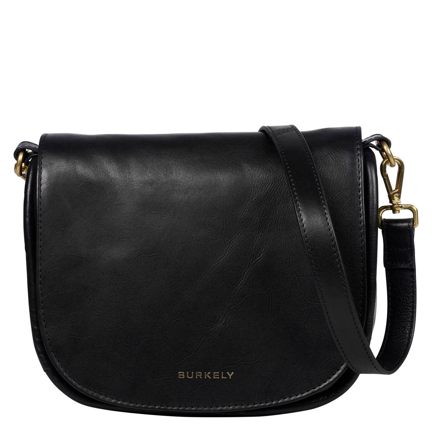BURKELY leren crossbody tas Vintage Veda zwart