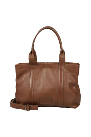 leren handtas met laptopvak Soft Skylar bruin