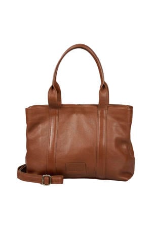 leren handtas met laptopvak Soft Skylar bruin