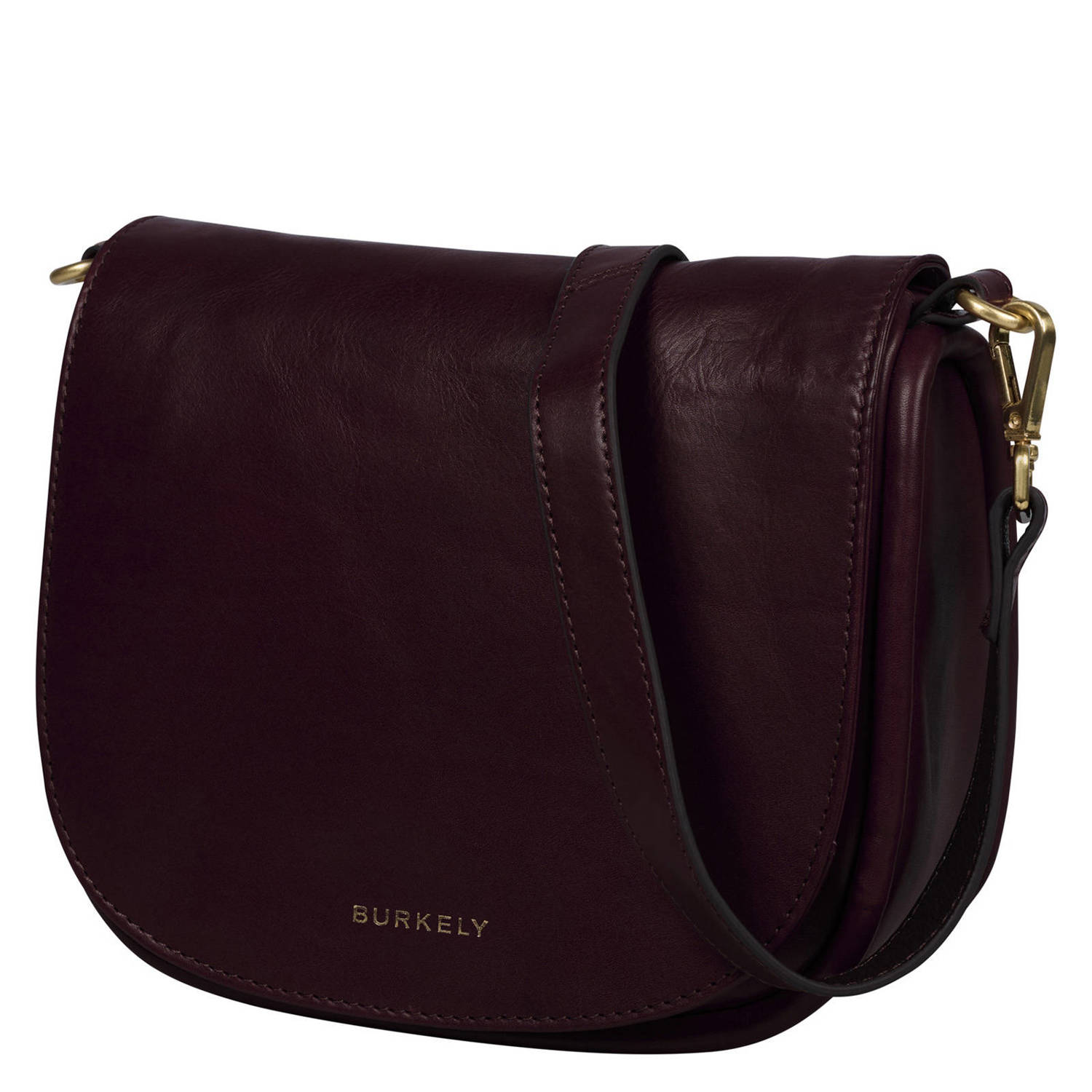 BURKELY leren crossbody tas Vintage Veda donkerood