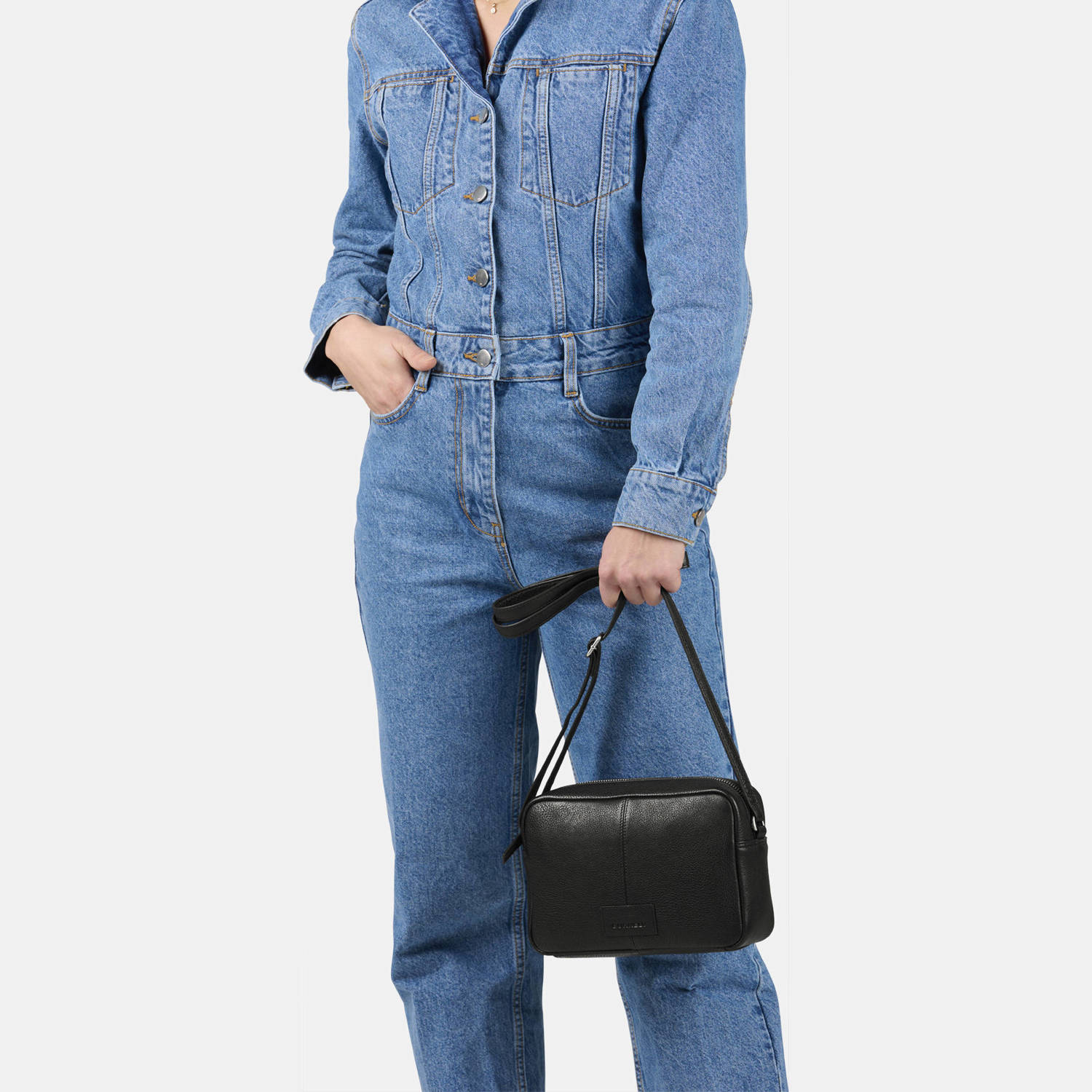 BURKELY leren crossbody tas Soft Skylar zwart