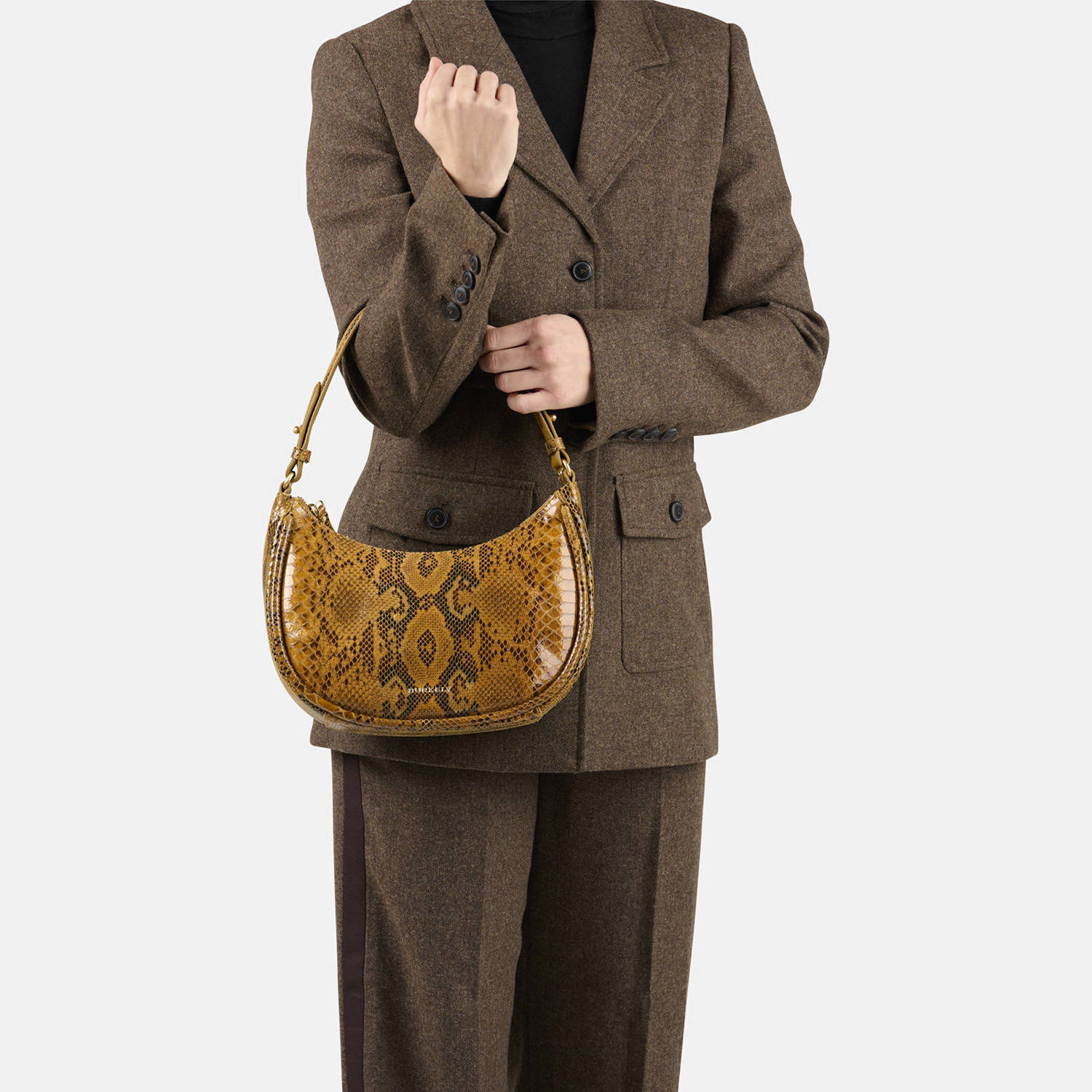 BURKELY leren schoudertas Vintage Veda oker