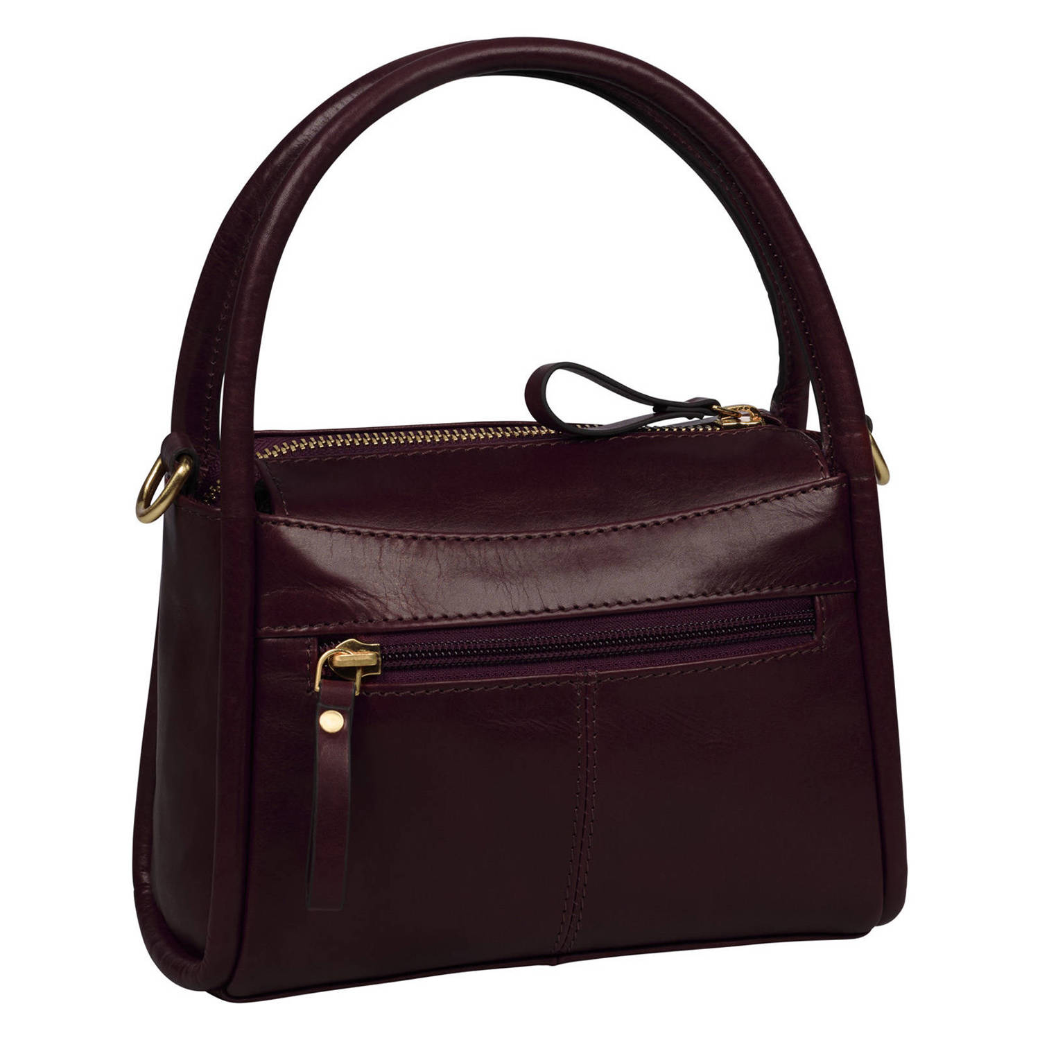 BURKELY leren crossbody tas Vintage Veda donkerrood