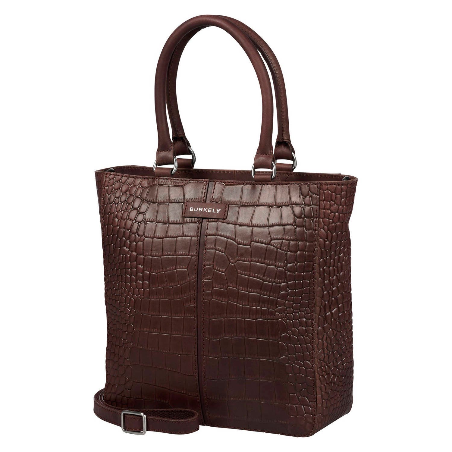 BURKELY leren mini shopper Cool Colbie donkerbruin