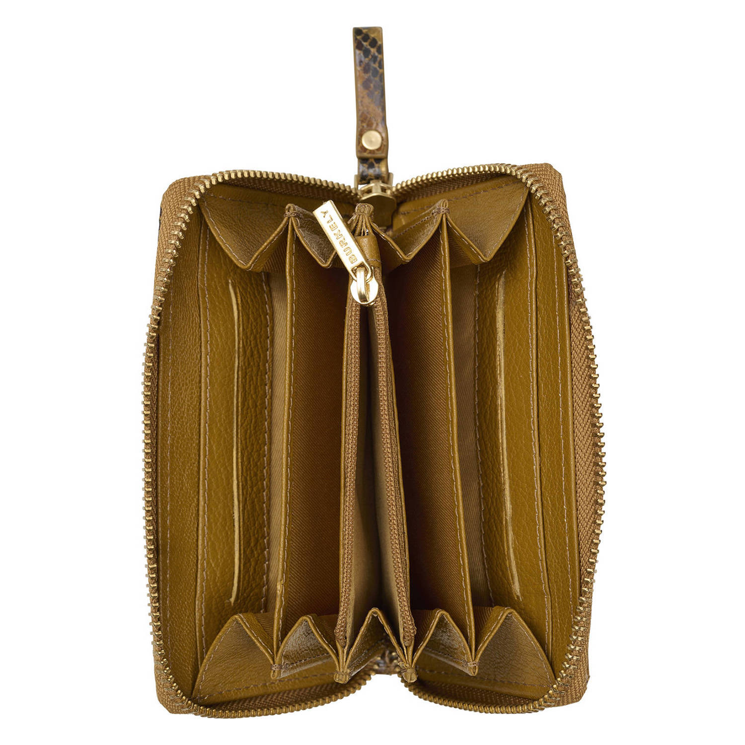 BURKELY leren portemonnee Vintage Veda oker