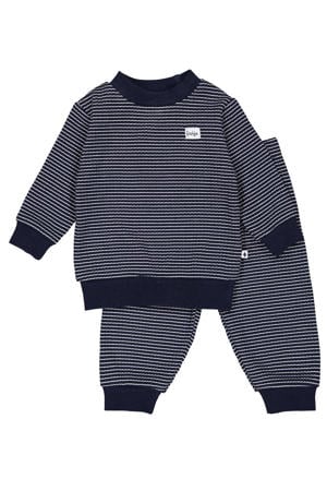 Wafel pyjama  royal blue/wit