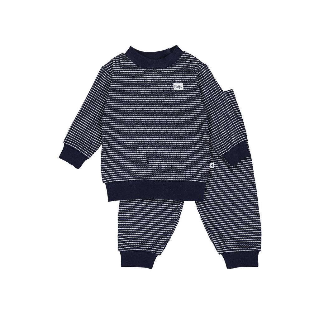 Feetje Wafel pyjama royal blue/wit