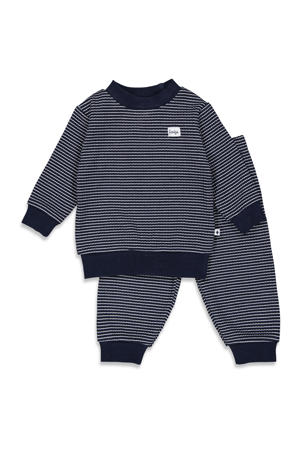 Wafel pyjama royal blue/wit