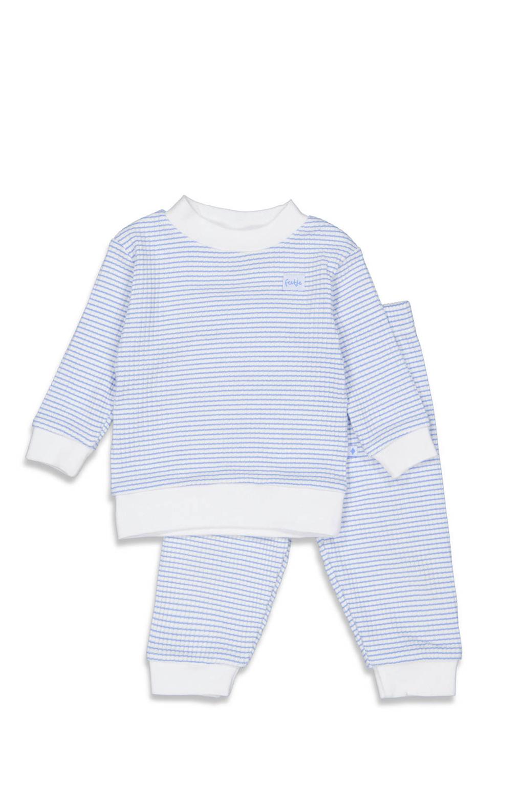 Feetje Wafel pyjama lichtblauw/wit