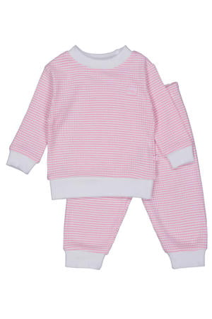 Wafel pyjama roze/wit