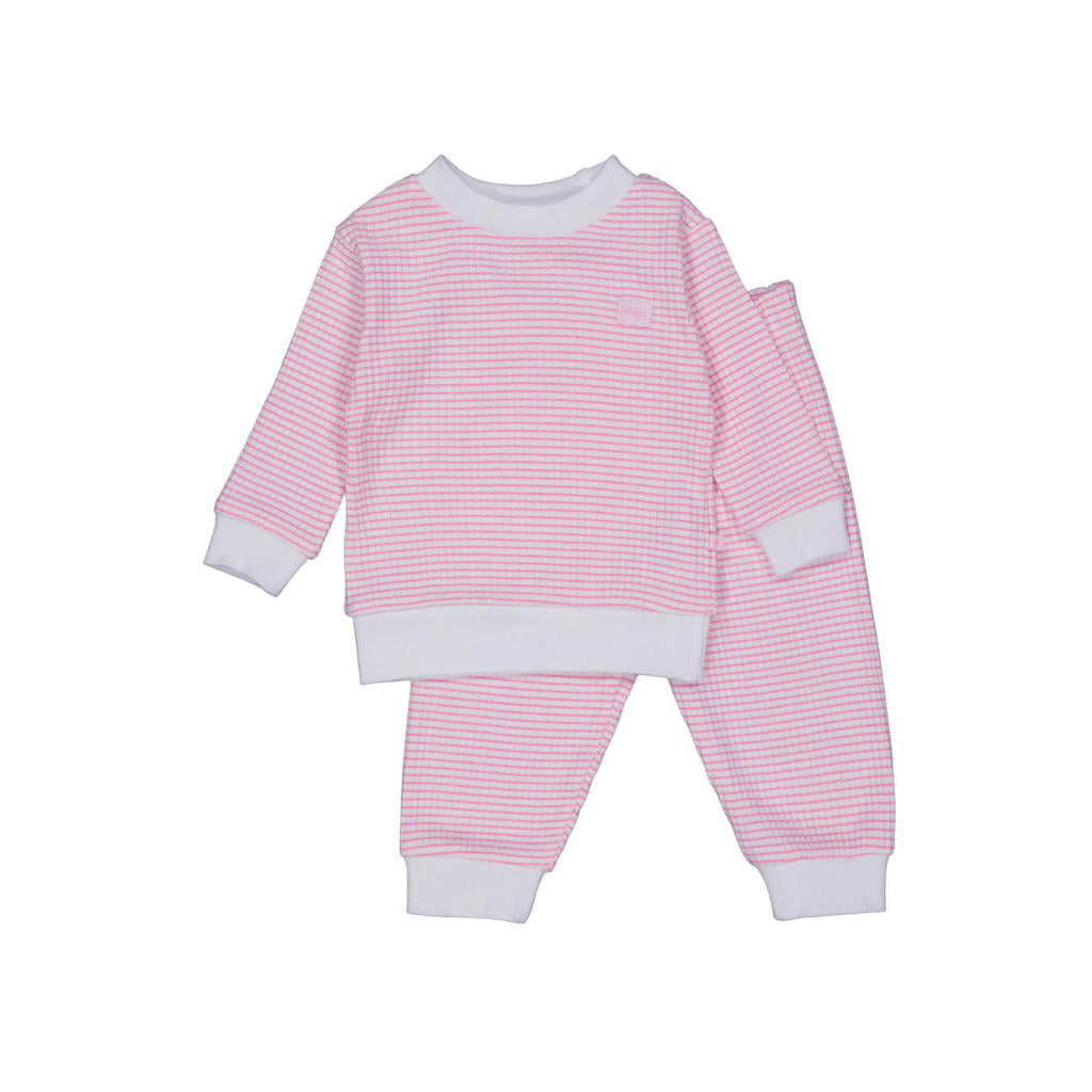 Feetje Wafel pyjama roze/wit