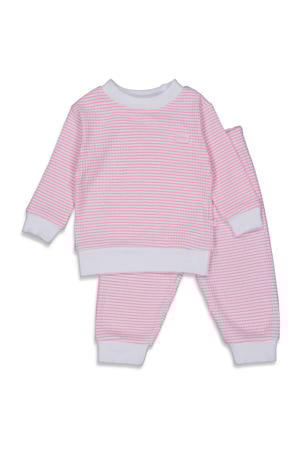 Wafel pyjama roze/wit