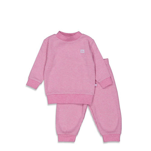 Feetje Wafel pyjama roze melange/wit afbeelding