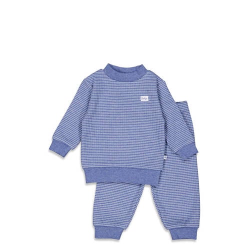 Feetje Wafel pyjama blue melange/wit afbeelding