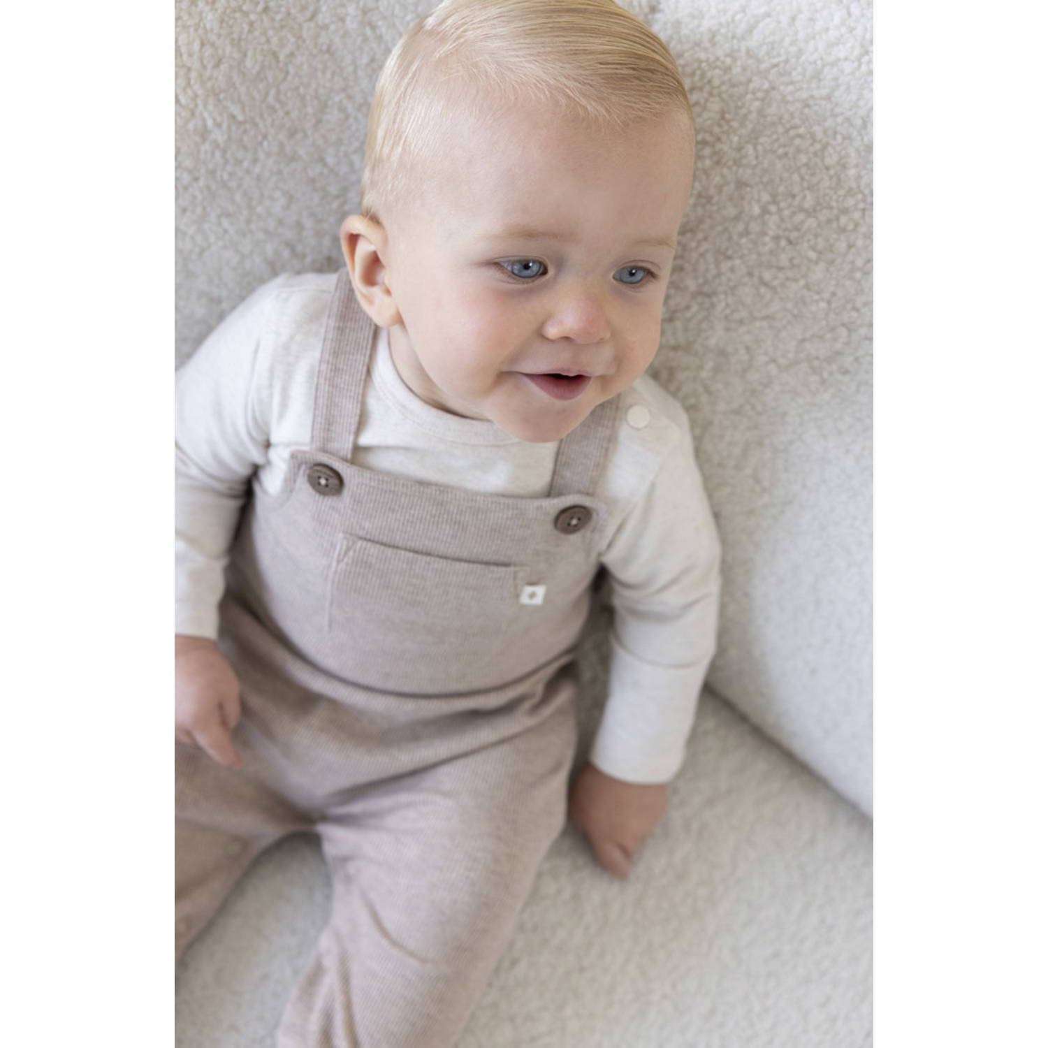 Feetje slim tuinbroek taupe