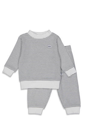 Wafel pyjama marineblauw/wit