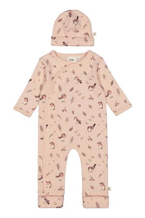 geschenkset boxpak + muts met all over print roze