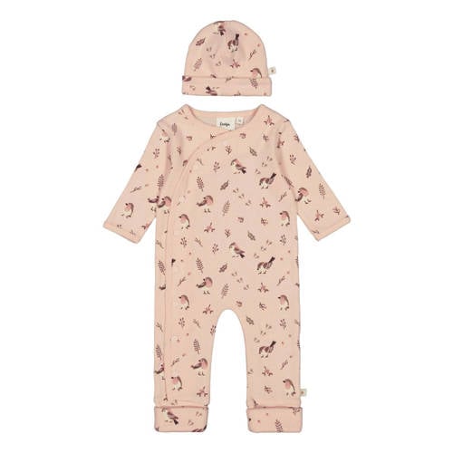 Feetje geschenkset boxpak + muts met all over print roze afbeelding