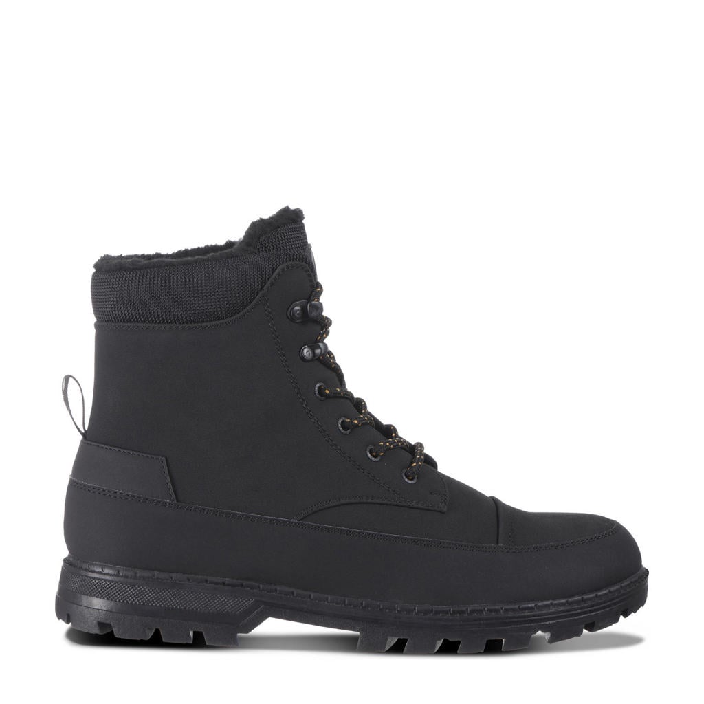 Zwarte heren Luhta Reilu wandelschoenen van imitatieleer/voering: imitatie bont/voetbed: eva met bergsluiting