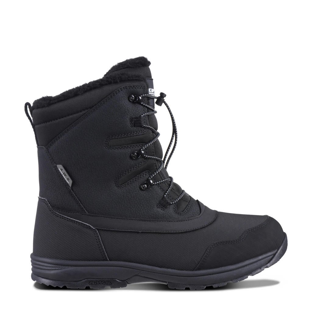 Zwarte heren Icepeak outdoorschoenen van rubber-textiel/voering: textielbont/voetbed: eva met veters