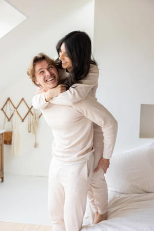 unisex Family Edition Wafel pyjama stroopwafel/wit