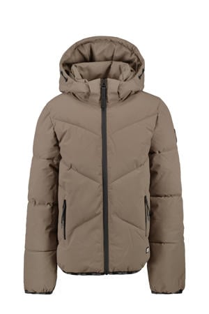 gewatteerde jas taupe