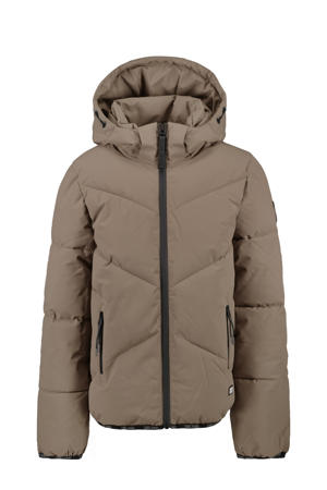 gewatteerde jas taupe