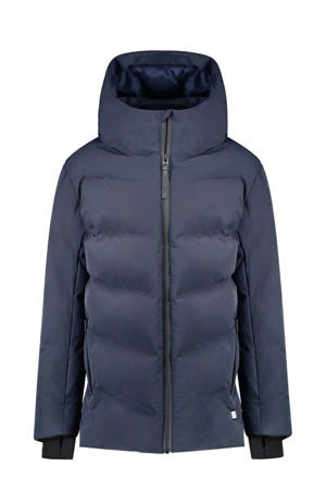 gewatteerde jas donkerblauw