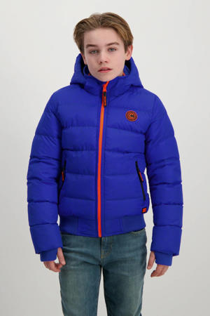 gewatteerde jas blauw
