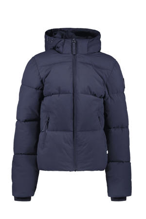 gewatteerde jas donkerblauw