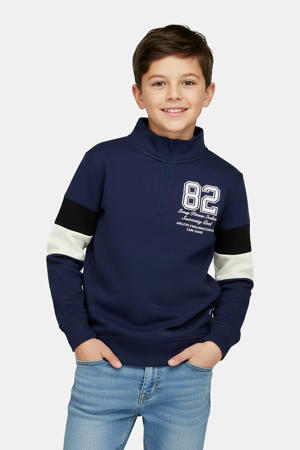 sweater met backprint donkerblauw