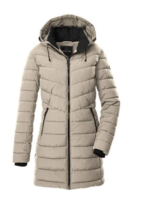 gewatteerde jas beige